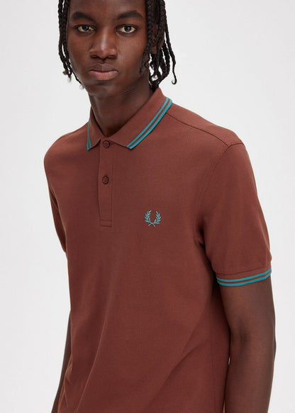 Fred Perry Polo's  Twin tipped fred perry shirt - whisky brown deep mint 