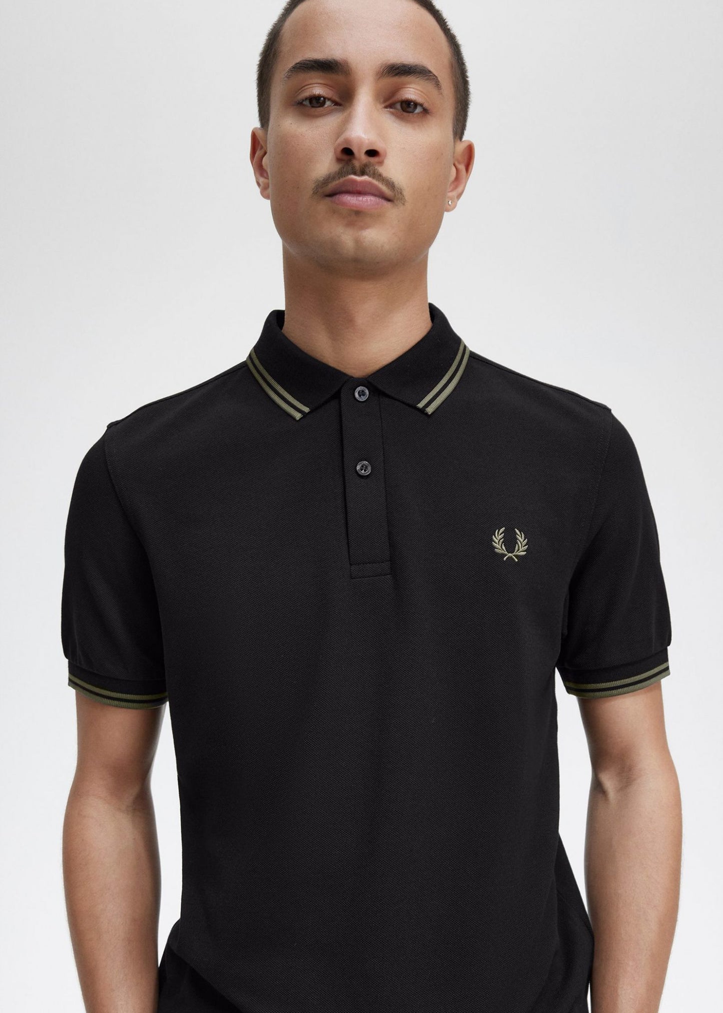 Fred Perry Polo's  Twin tipped fred perry shirt - black field green 