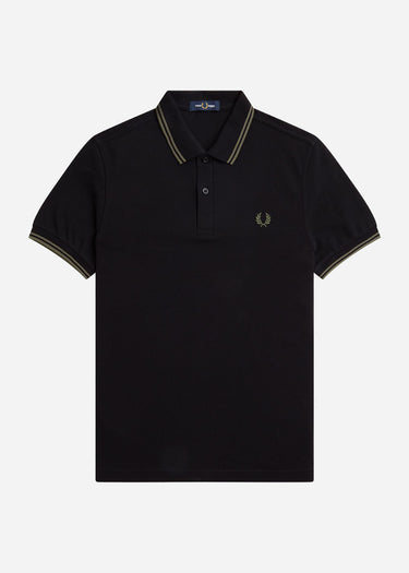 Fred Perry Polo's  Twin tipped fred perry shirt - black field green 