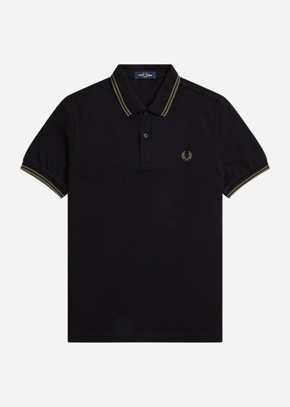 Fred Perry Polo's  Twin tipped fred perry shirt - black field green 