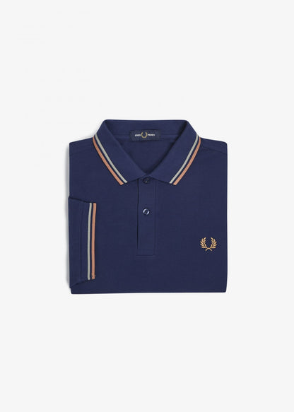 Fred Perry Polo's  Twin tipped fred perry shirt - french navy seagrass light rust 