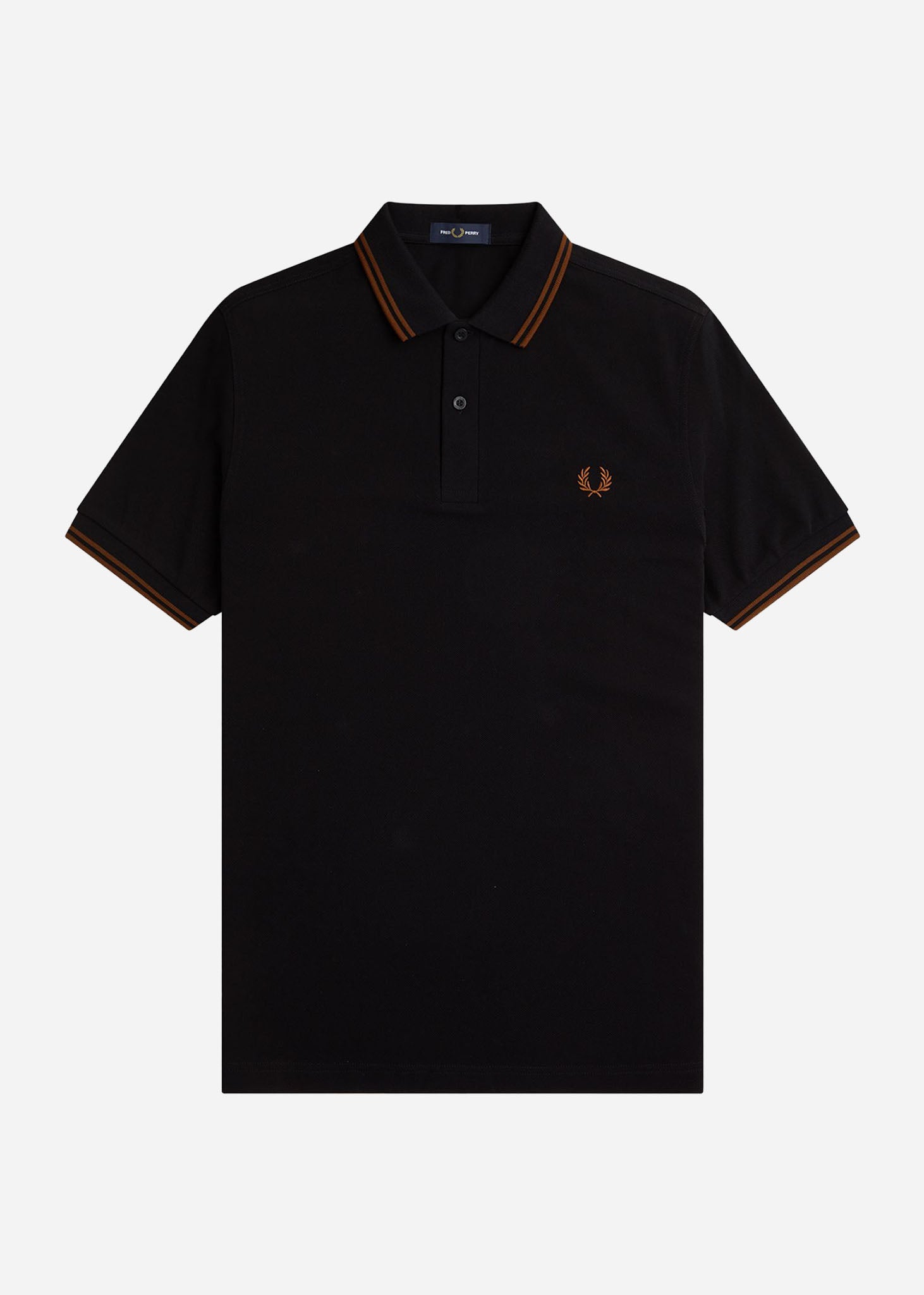 Fred Perry Polo's  Twin tipped fred perry shirt - black whisky brown 