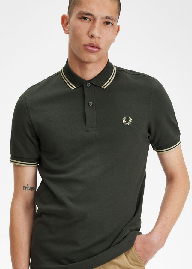Fred Perry Poloshirts  Twin tipped fred perry shirt - field green oatmeal 