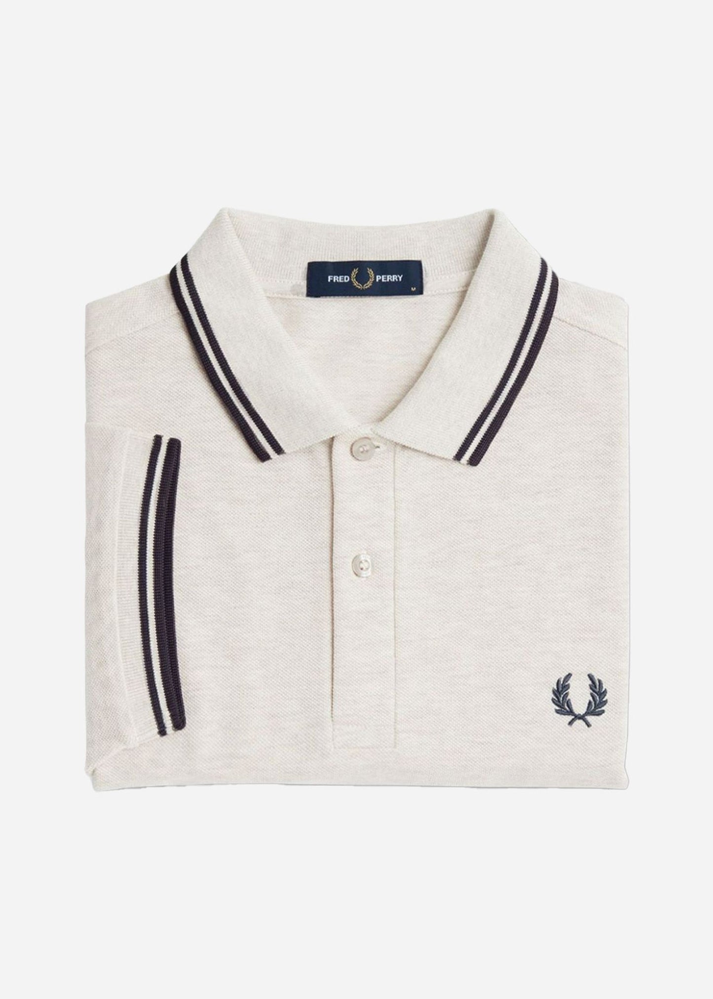 Fred Perry Polo's  Twin tipped fred perry shirt - porridge marl anchor grey anchor grey 