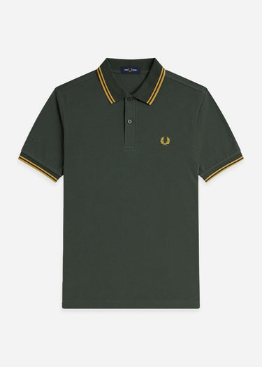 Fred Perry Polo's Twin tipped fred perry polo shirt- Court Green Honeycomb