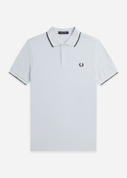 Fred Perry Polo's Twin tipped fred perry polo shirt-Light Ice Snow White Tennisblue