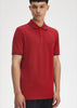 Fred Perry Polo's Twin tipped fred perry polo shirt- burnt red navy