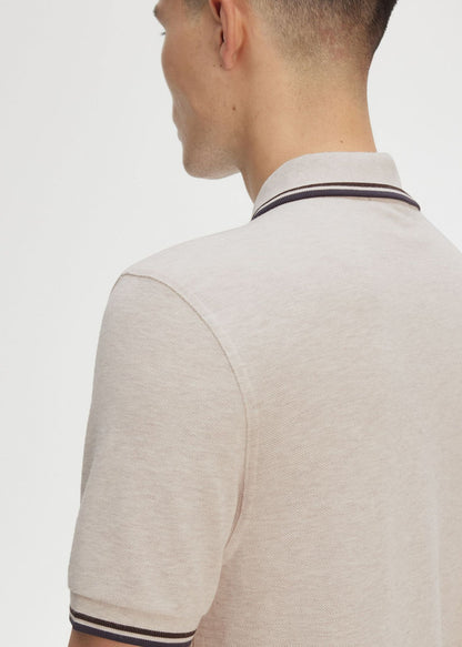 Fred Perry Polo's Twin tipped fred perry polo shirt- porridge marl brick anchor grey