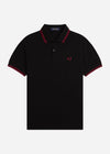 Fred Perry Polo's Twin tipped fred perry polo shirt- black burnt red