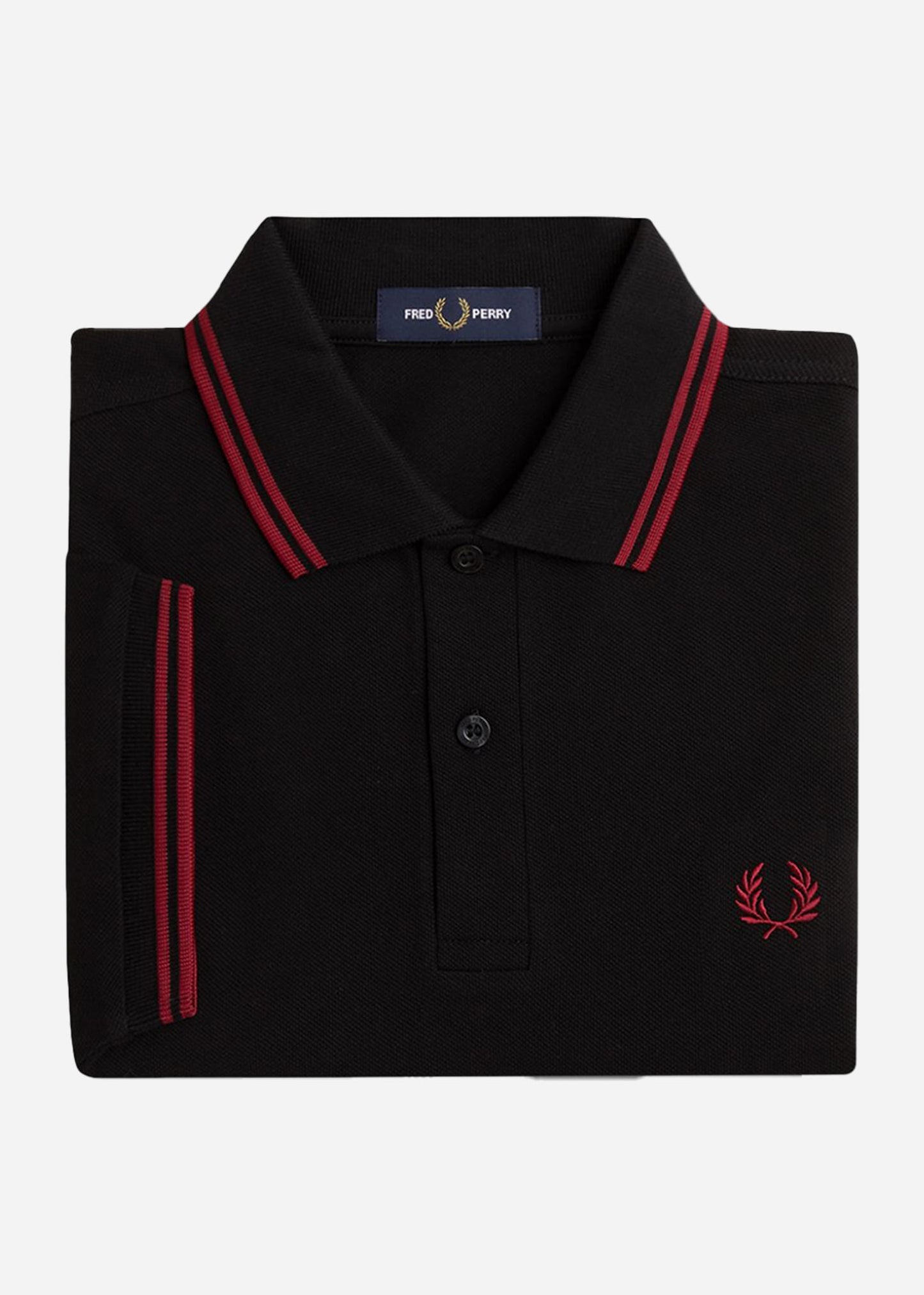 Fred Perry Polo's Twin tipped fred perry polo shirt- black burnt red