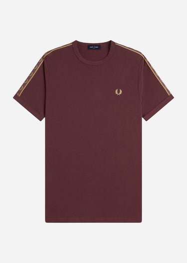 Fred Perry T-shirts Contrast tape ringer t-shirt - oxblood champagne