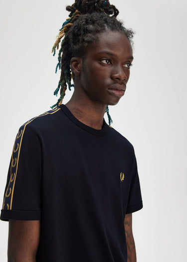 Fred Perry T-shirts Contrast tape ringer t-shirt - navy honeycomb