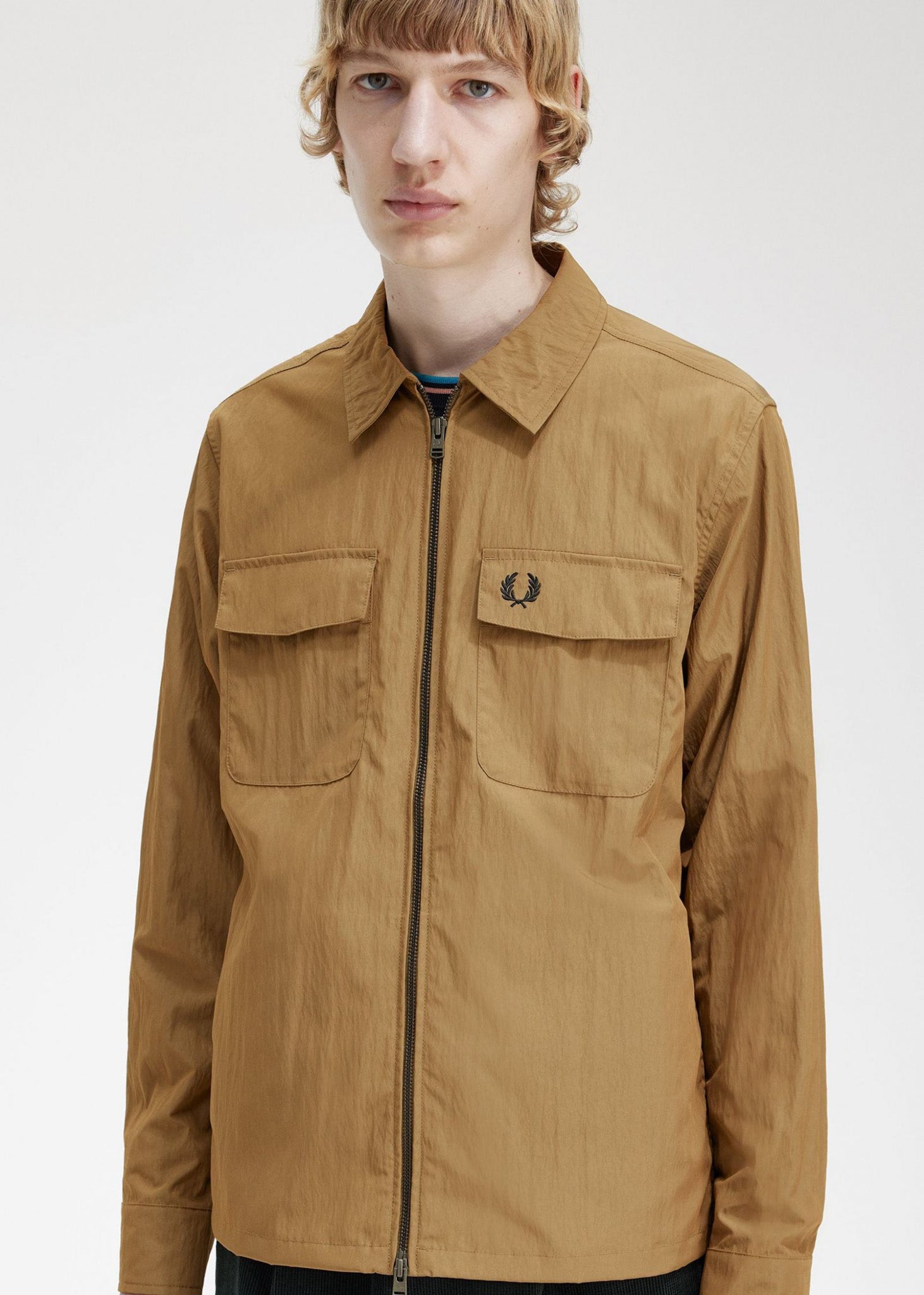 Fred Perry Overshirts  Zip overshirt - shaded stone 