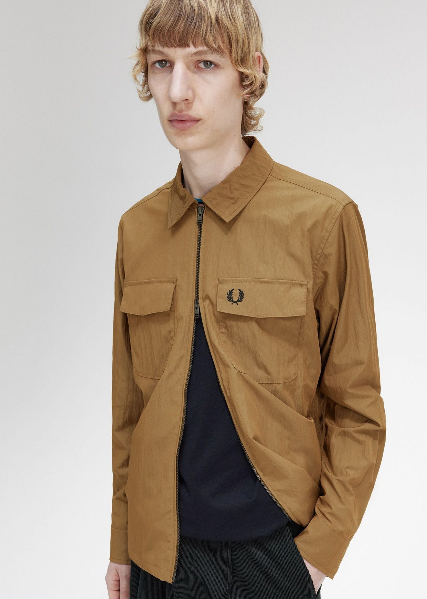 Fred Perry Overshirts  Zip overshirt - shaded stone 