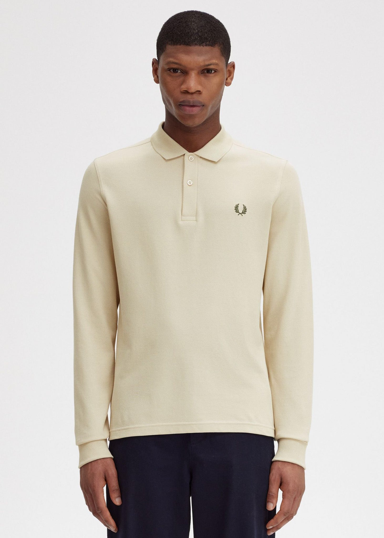 Fred Perry Longsleeve Polo's  LS plain fred perry shirt - oatmeal 