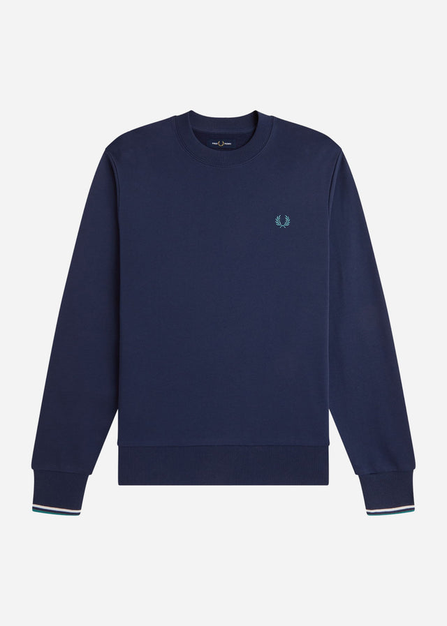 Fred Perry Pullover Crew neck sweatshirt - tennis blue snow white deep mint