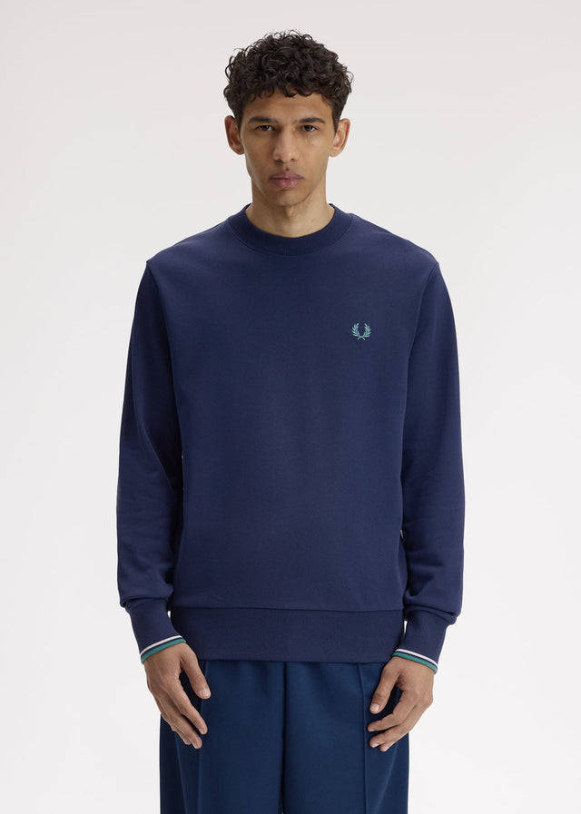 Fred Perry Pullover Crew neck sweatshirt - tennis blue snow white deep mint