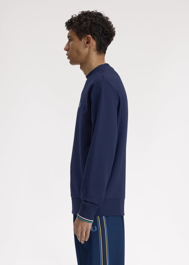 Fred Perry Pullover Crew neck sweatshirt - tennis blue snow white deep mint