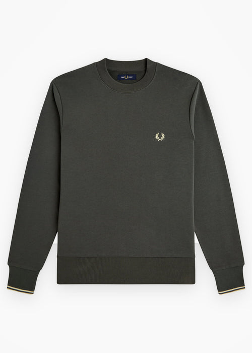Crew neck sweatshirt - field green oatmeal