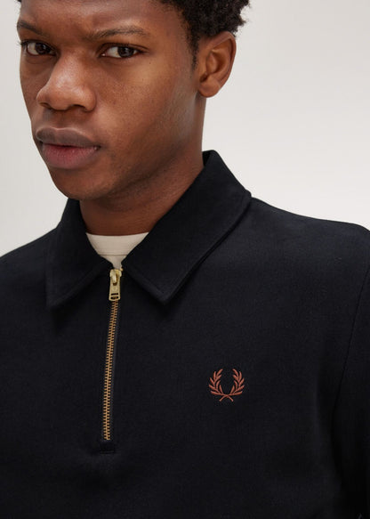 Fred Perry Truien  Half zip collar sweater - black 