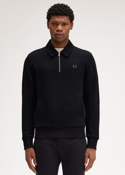 Fred Perry Truien  Half zip collar sweater - black 