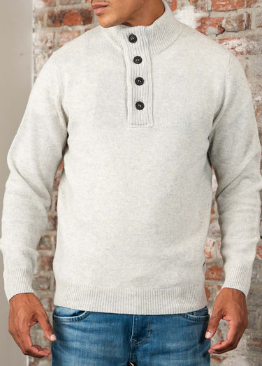 Barbour Truien Essential patch half zip knitted jumper - pearl