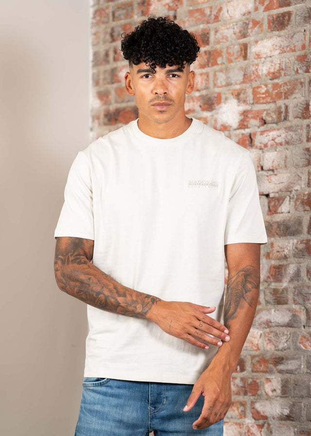 Napapijri T-Shirts Back graphic t-shirt - beige dimity