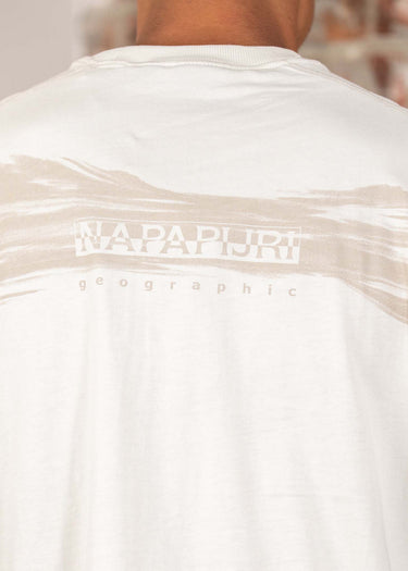 Napapijri T-shirts Back graphic t-shirt - beige dimity