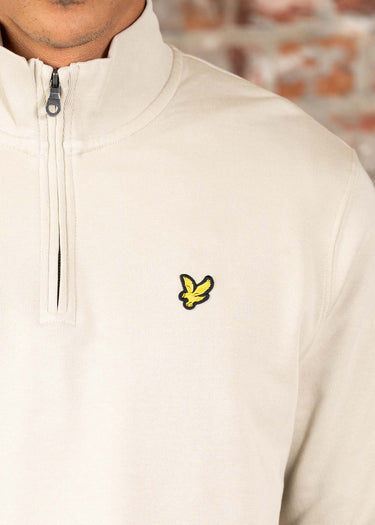 Lyle & Scott Truien Loopback quarter zip sweat - grey taupe
