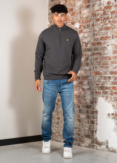 Lyle & Scott Truien Loopback quarter zip sweat - gunmetal