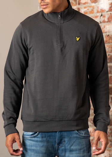 Lyle & Scott Truien Loopback quarter zip sweat - gunmetal