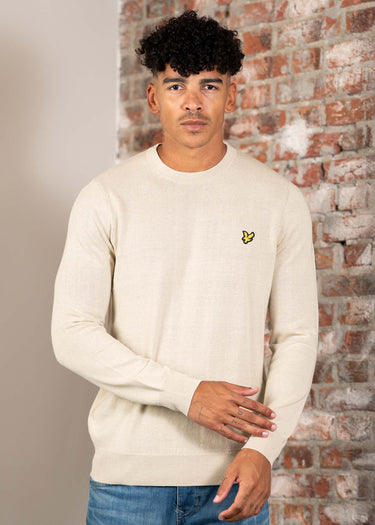 Lyle & Scott Truien Cotton merino crew neck jumper - grey taupe