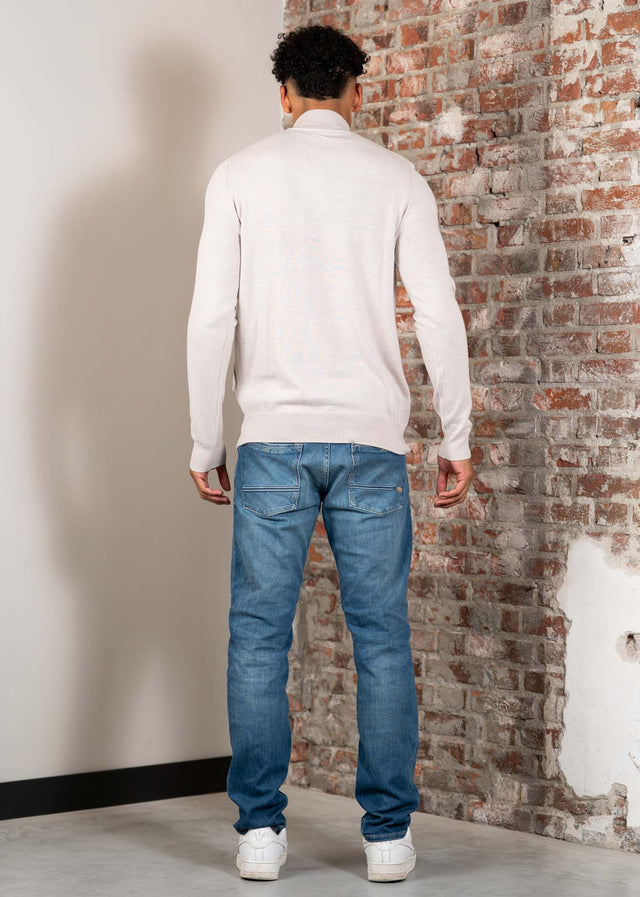 Lyle & Scott Pullover Cotton merino quarter zip jumper - cove