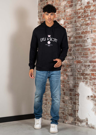 Lyle & Scott Hoodies Cheers to tradition graphic hoodie - jet black
