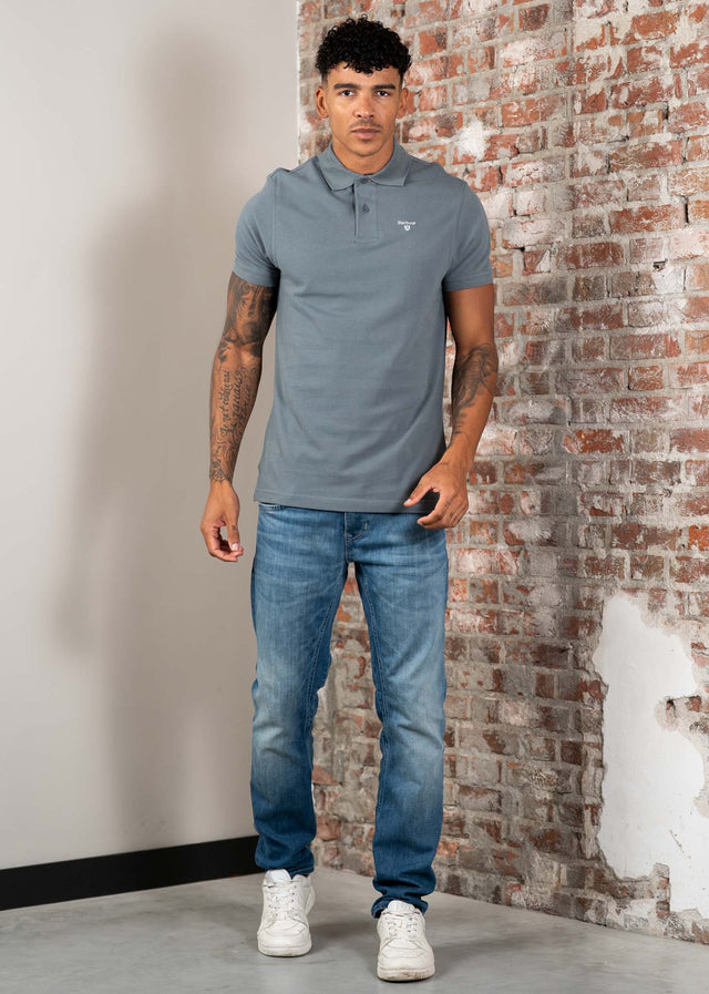 Barbour Poloshirts Tartan pique polo shirt - bluestone
