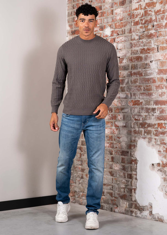 Armani Exchange Hoodies Textured sweater- dark gull