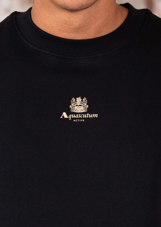 Aquascutum Pullover Centered logo crewneck - black