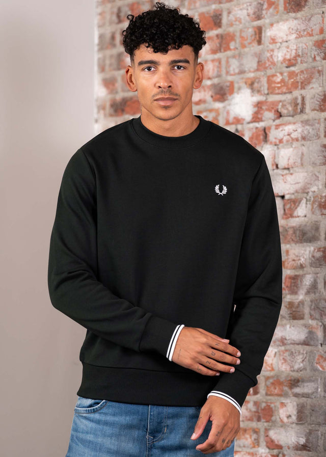 Fred Perry Pullover Crew neck sweatshirt - night green snow white