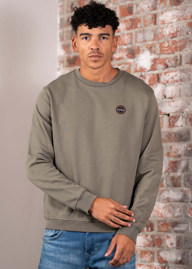 Napapijri Pullover Badge crewneck- tea leaf