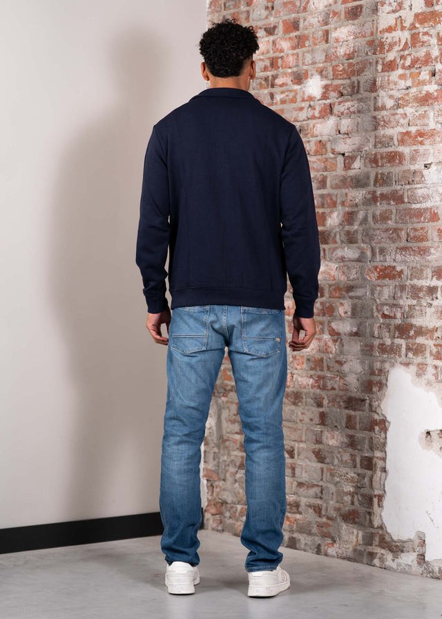 Napapijri Pullover Small box quarter zip sweat - blue marine