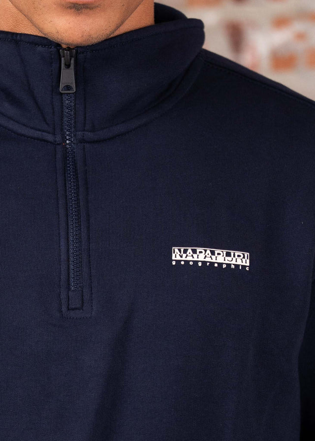 Napapijri Pullover Small box quarter zip sweat - blue marine