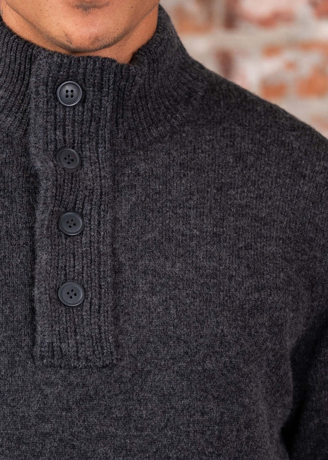 Barbour Pullover Essential patch half zip knitted jumper - charcoal