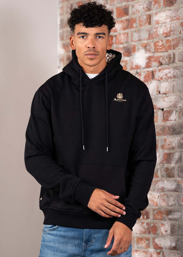 Aquascutum Hoodies Small logo hoodie fleece - black