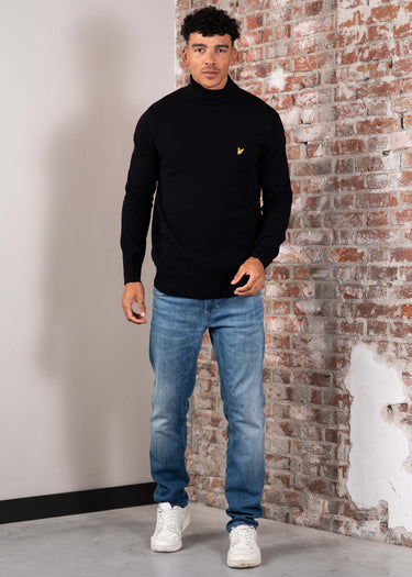 Lyle & Scott Truien Cotton merino turtleneck jumper - jet black