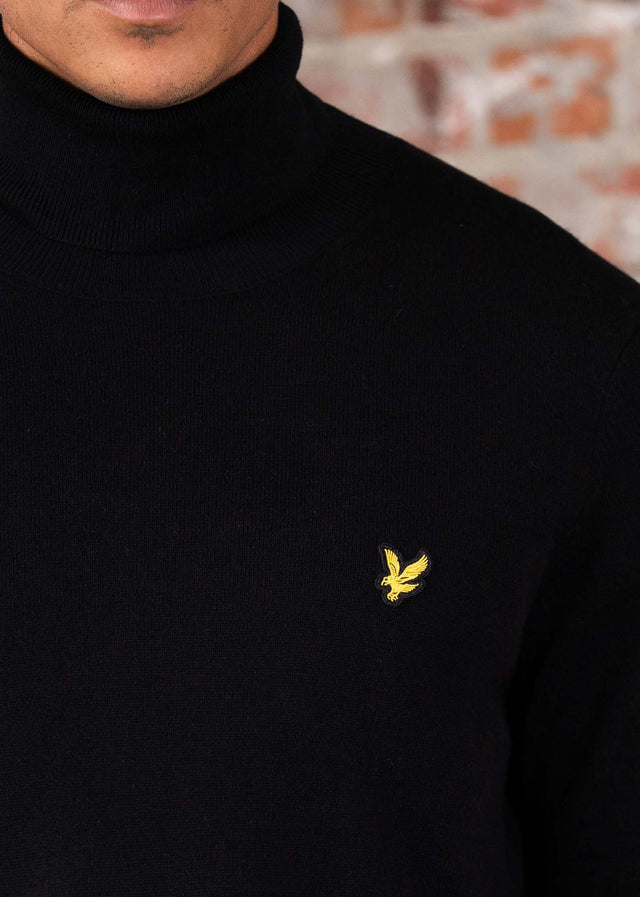 Lyle & Scott Pullover Cotton merino turtleneck jumper - jet black