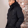 Fred Perry Jassen Patch pocket puffer jacket - black