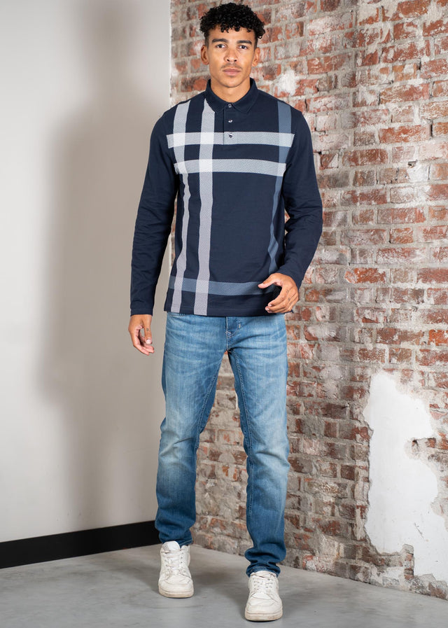 Barbour Langarm Polos Blaine tailored ls polo shirt - navy