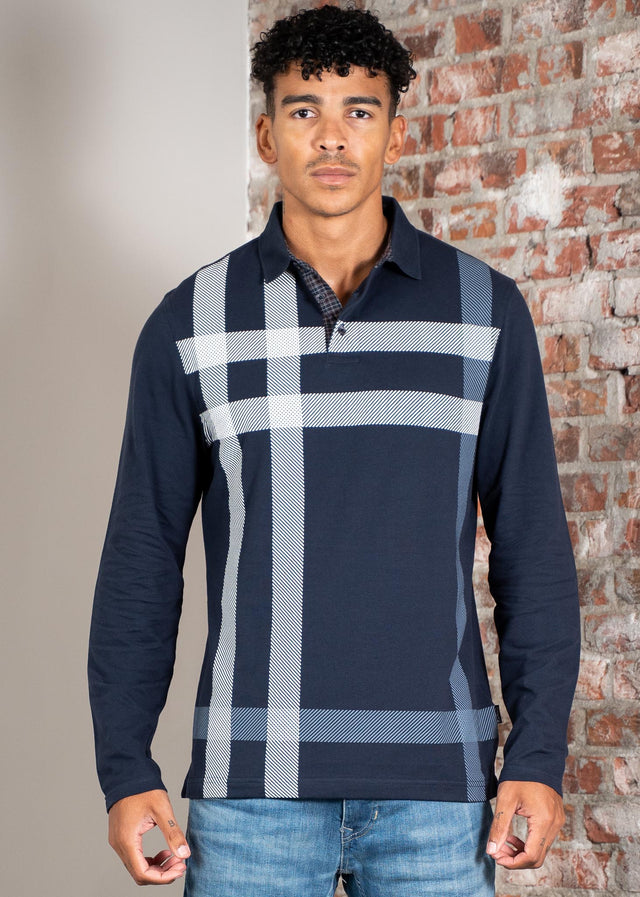 Barbour Langarm Polos Blaine tailored ls polo shirt - navy