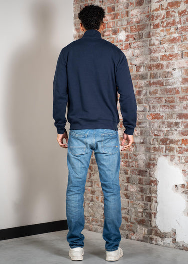 Lacoste Truien High neck zip up fleece sweatshirt - navy blue