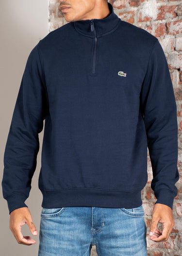 Lacoste Truien High neck zip up fleece sweatshirt - navy blue
